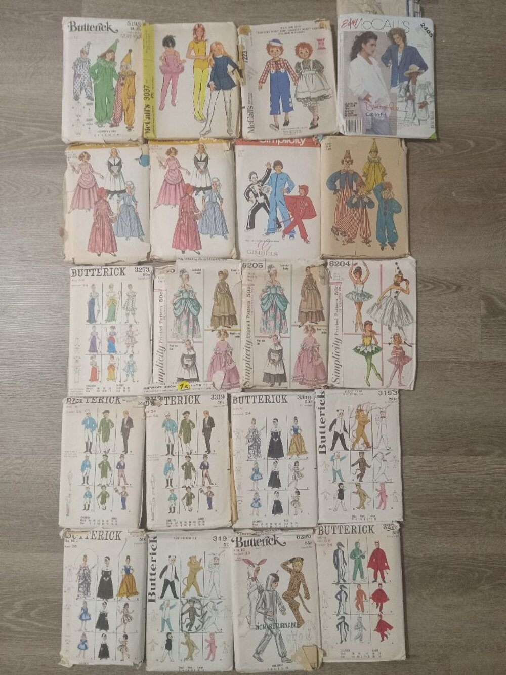 Lof of 20 Vintage Simplicity Butterick Mccalls Sewing Patterns 1960 60s 1970 70s